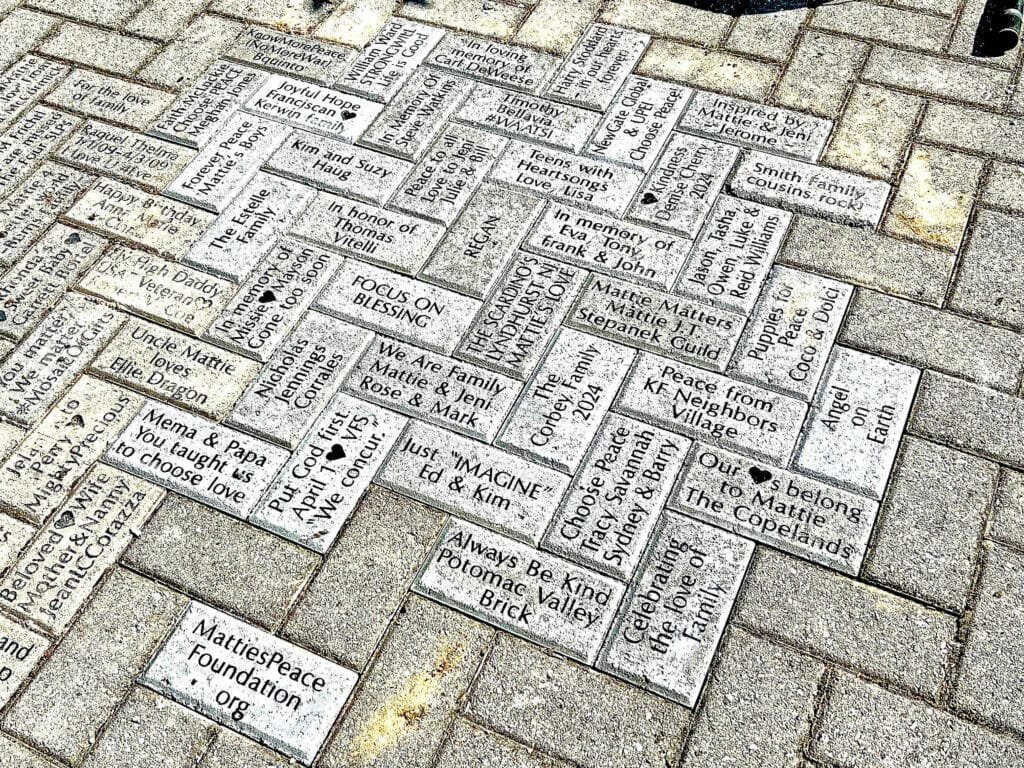 "Mosaic of Gifts" - bricks in the Mattie Stepanek Peace Garden