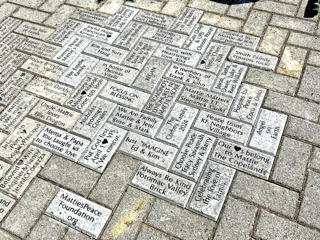 "Mosaic of Gifts" - bricks in the Mattie Stepanek Peace Garden
